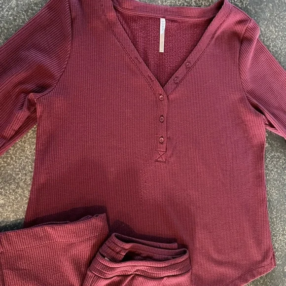 SOMA (2 Pieces) Cozy Waffle Knit Long Sleeve Shirt & Pants Loungewear Size XL - Picture 5 of 11